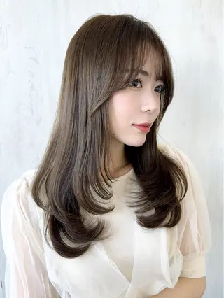 ロング 顔周り/くびれヘア 韓国ヘア💕風間るなのヘアスタイル