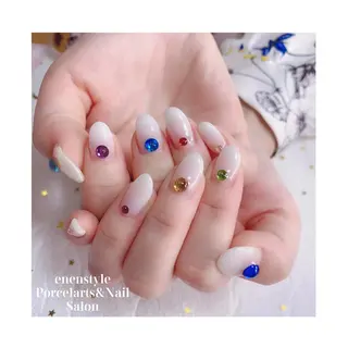 ミディアム ネイル 🐾enen style 🐾のネイルデザイン