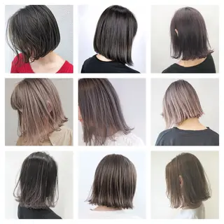 ミディアム カラー Muミュー/ブリーチ ハイトーン　Wカラーのヘアスタイル