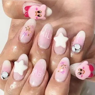ネイル 渋谷／チップ長さ出し 👑アプレgel-xのネイルデザイン