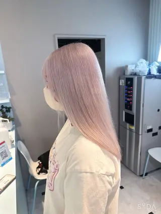 セミロング カラー 透明感×似合わせ ピンクヘアsyuyaのヘアスタイル