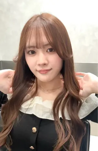 ロング 縮毛矯正クロスパーマ 益子達也のヘアスタイル