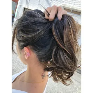 ロング カラー パーソナルカラー診断 できます 木曽 主博のヘアスタイル