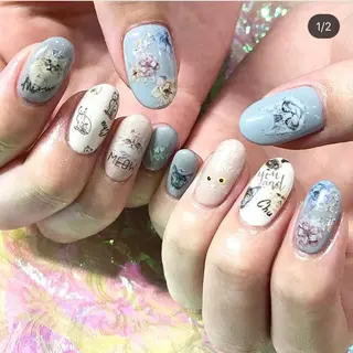 ネイル 渋谷／チップ長さ出し 👑アプレgel-xのネイルデザイン