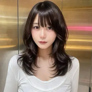 ミディアム カラー ⟡美髪矯正/レイヤー /新宿🌙Yuukaのヘアスタイル