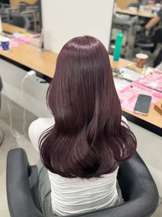 セミロング カラー ヘアアレンジ 🤍淡色ピンク&ラベ ンダーYUKI🤍のヘアスタイル