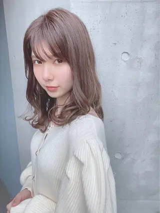 ミディアム カラー パーマ ヘアアレンジ 【公式】amble luxe池袋東口🩷のヘアスタイル