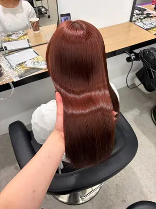 ロング カラー 💗愛され暖色💗 ピンク/レッド💗のヘアスタイル