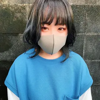 ミディアム カラー 中川 竜誠のヘアスタイル