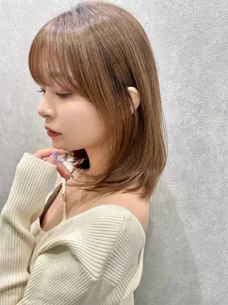 セミロング カラー ヘアアレンジ ✨レイヤー/ 透明感カラー✨冨永剛のヘアスタイル