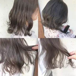 セミロング カラー 艶髪育成サロン 京橋 shinのヘアスタイル