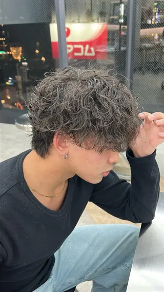 パーマ メンズ 湯浅禅也/プードル /波巻きパーマ/栄のヘアスタイル