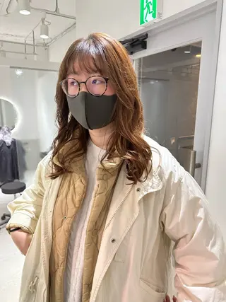 セミロング パーマ 髪質改善 縮毛矯正/ レイヤー/銀座/本木のヘアスタイル