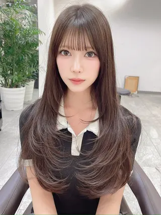 ロング 韓国風レイヤー 犬塚 優介のヘアスタイル