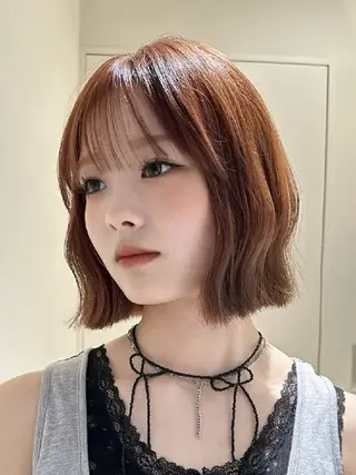 カラー ショート 髪質改善/韓国ヘア /透明感カラー🧸のヘアスタイル