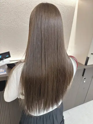 ロング カラー ブリーチなしWカラー ✨縮毛矯正✨ワタベのヘアスタイル