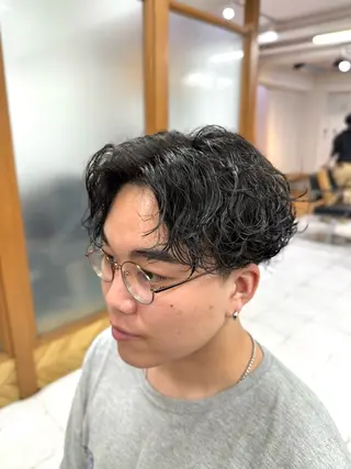 ミディアム パーマ メンズ 立川メンズ特化/ パーマ職人/氣田瞬介のヘアスタイル
