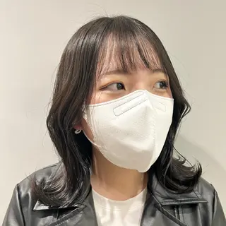 セミロング カラー ヘアアレンジ 韓国ヘア×レイヤー カット/上田丈也のヘアスタイル