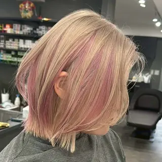 カラー Yoshiいろあそび 八王子/ハイトーンのヘアスタイル