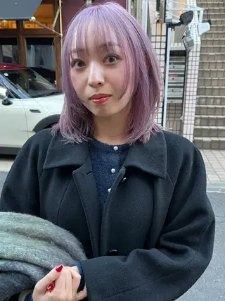 ミディアム カラー ヘアアレンジ ブリーチ矯正髪質改善 ✨オオエタクミのヘアスタイル