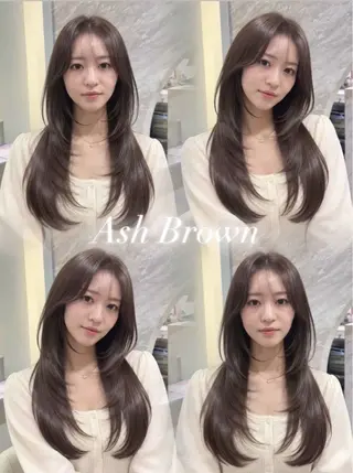 セミロング カラー ヘアアレンジ 🖤kana韓国ヘア 艶髪カラー特化🖤のヘアスタイル