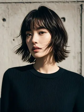 ミディアム ウルフカット 811 大阪梅田 ウルフのヘアスタイル