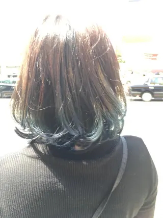 ミディアム カラー 白髪ぼかしハイライト 柳川拓哉のヘアスタイル