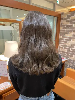 セミロング カラー 縮毛矯正×髪質改善 /透明感カラー/熊川のヘアスタイル