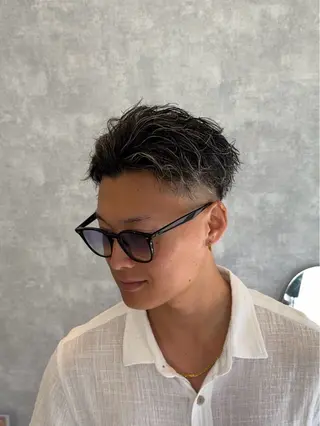 ショート カラー パーマ メンズ 新潟No.1サロン 秋山深(メンズ限定)のヘアスタイル