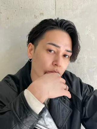 ショート カラー パーマ ヘアアレンジ メンズ 亀井隆汰/メンズ専門 パーマ/フェード可のヘアスタイル