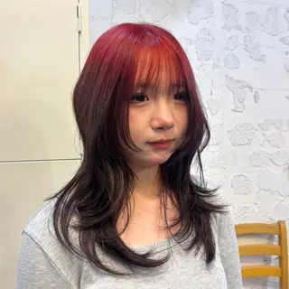 セミロング カラー 🌺盛れる爆ツヤ カラー🌺リオのヘアスタイル