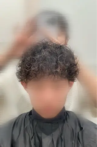 パーマ メンズ 曲がる縮毛矯正/メン ズカット髪質改善のヘアスタイル