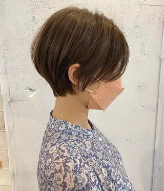 ショート 天神最安値エクステ カラーレイヤーカットのヘアスタイル