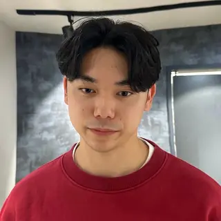 ミディアム パーマ メンズ 💈ニュアンスパーマ センターパート💈のヘアスタイル