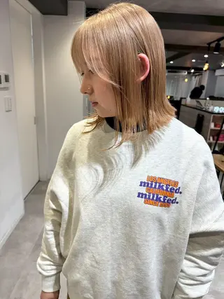 セミロング カラー 盛れる艶髪カラー Harusa🎀のヘアスタイル