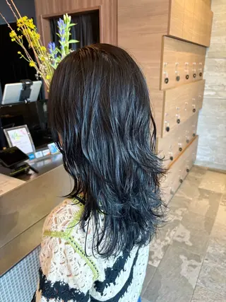 セミロング 白髪ぼかし&ショート &ツヤ髪💎YUMAのヘアスタイル