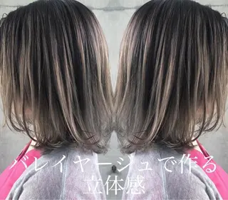 ミディアム カラー テトネ タカシのヘアスタイル