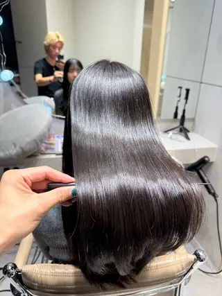 ロング パーマ ヘアアレンジ 縮毛矯正/髪質改善/ ブリーチ毛/木元渓太のヘアスタイル