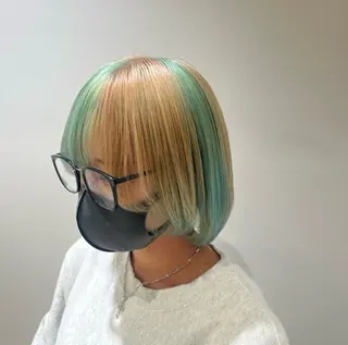 ミディアム ブリーチカラー特化 美容師/𝕐𝕌𝕀のヘアスタイル