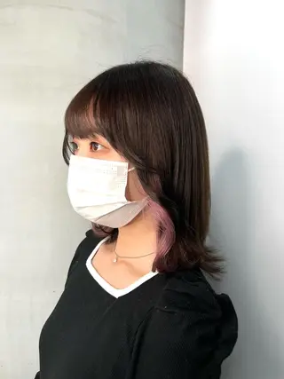 ミディアム カラー 店長 濱口 花菜 美髪整形のヘアスタイル