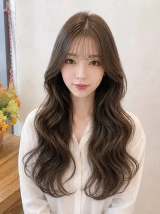 セミロング 韓国風ヘア✻透明感 カラー✻yukaのヘアスタイル