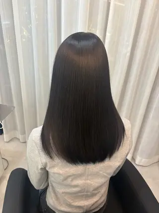セミロング カラー ヘアアレンジ JUNO韓国ヘア MIAN.⋆𝜗𝜚のヘアスタイル