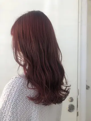 セミロング カラー 韓国🇰🇷レイヤー 映える顔周り🩷のヘアスタイル