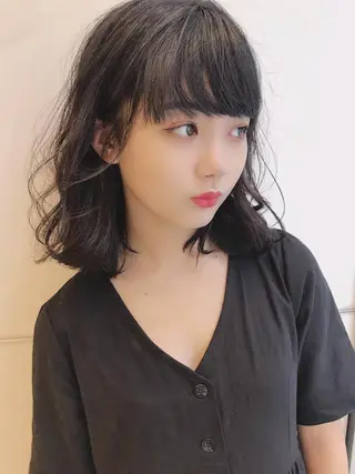 ミディアム カラー パーマ 上條 航平のヘアスタイル