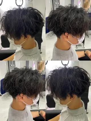 ショート カラー パーマ ヘアアレンジ メンズ 🔥メンズパーマ 特化 渡辺一翔のヘアスタイル
