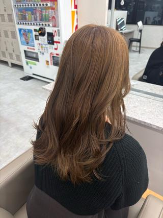 セミロング カラー 🫧透明感/ツヤ髪/ ベージュ いちご🍓のヘアスタイル