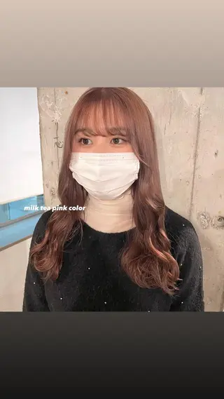 ロング カラー パーマ ヘアアレンジ メンズ キッズ ネイル マツエク・マツパ アイブロウ 透明感カラー・レイヤ ー🎀amika🎀のヘアスタイル