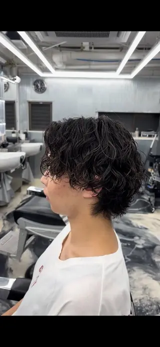 パーマ メンズ 菅 桜介のヘアスタイル
