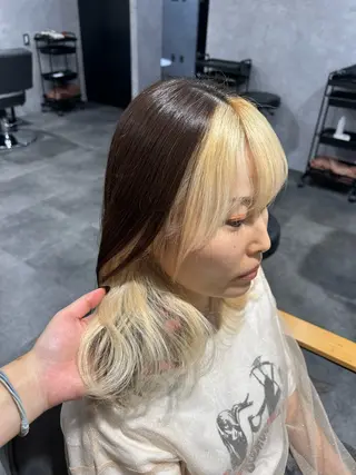 ミディアム カラー プルエクステ/インナ ーカラー🦊はるなのヘアスタイル