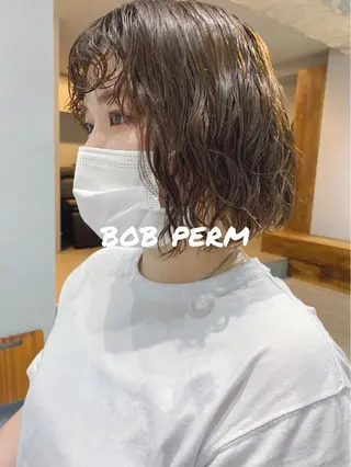 ショート カラー パーマ ボブパーマコテ巻き風 パーマNo1深江秀平のヘアスタイル